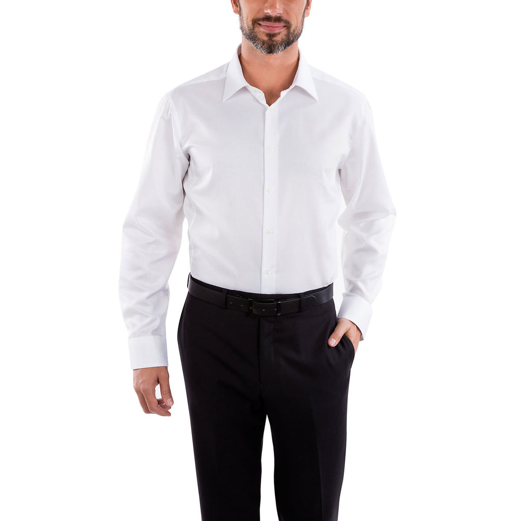 White Slim Fit Non-Iron Dobby Dress Shirt